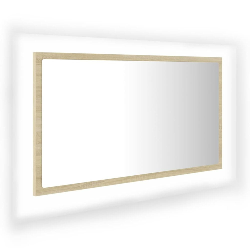 Vidaxl LED kúpeľňové zrkadlo dubu sonoma 80x8,5x37 cm, akryl